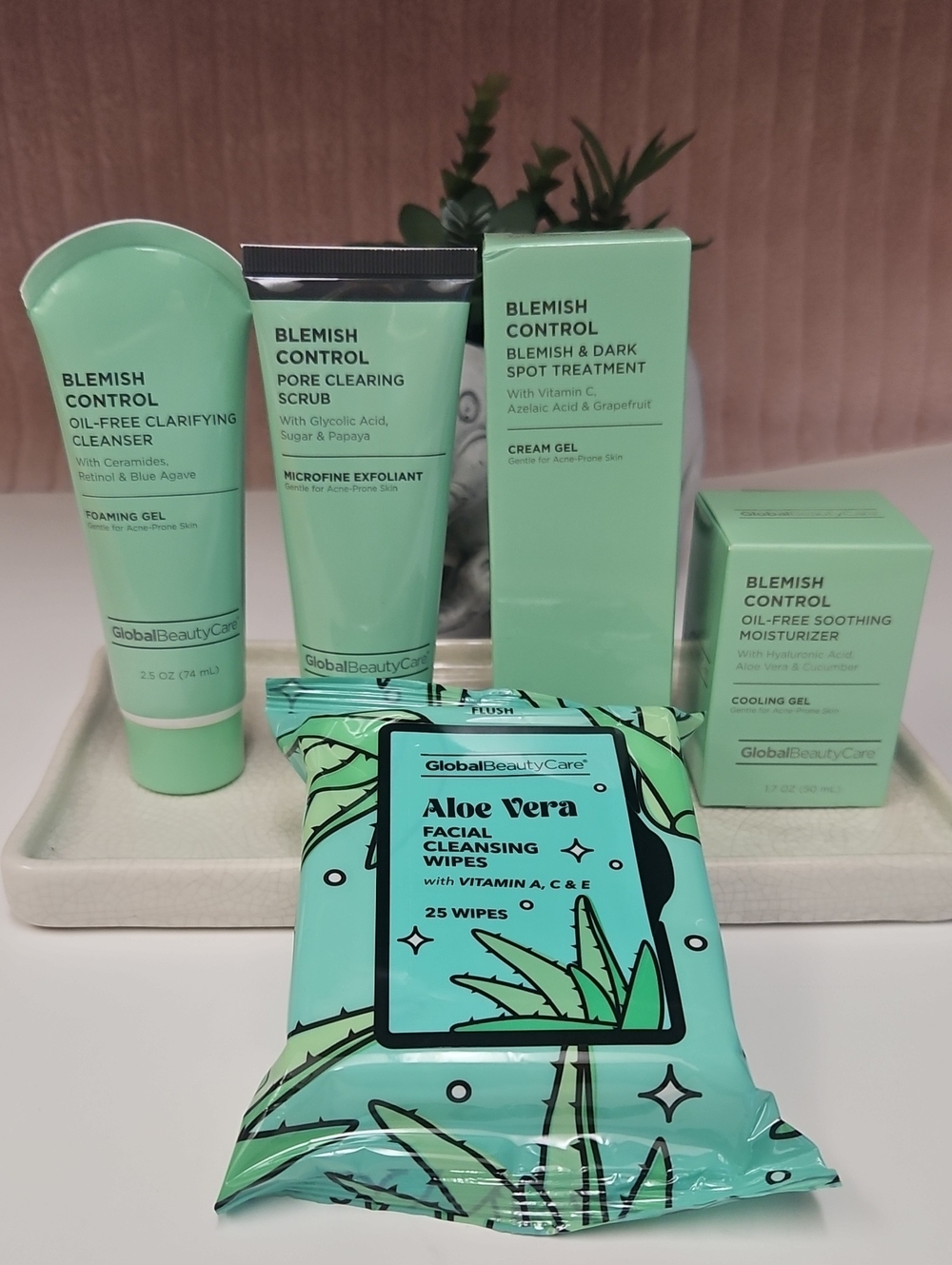 Global Beauty Care Oil Free Blemish Control for Acne-Prone SkinCare Line 5-PC